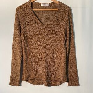 Cloth- Cozy V-Neck Sweater in Warm Brown